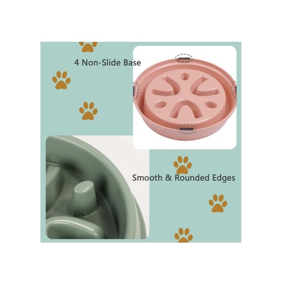 Dog Bowl Slow Feeder for Wet or Dry Dog Food, Go Slow Anti-Gulping Dog Dish, NEW - Picture 3 of 8